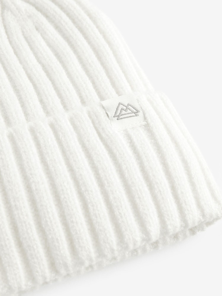 White Knitted Beanie Hat (1-16yrs) - Image 2 of 2