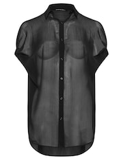 Evans Curve Sheer Batwing Black Blouse - Image 5 of 5
