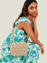 Accessorize Cream Macramé Camera Bag - Image 1 of 3