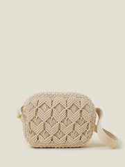 Accessorize Cream Macramé Camera Bag - Image 2 of 3