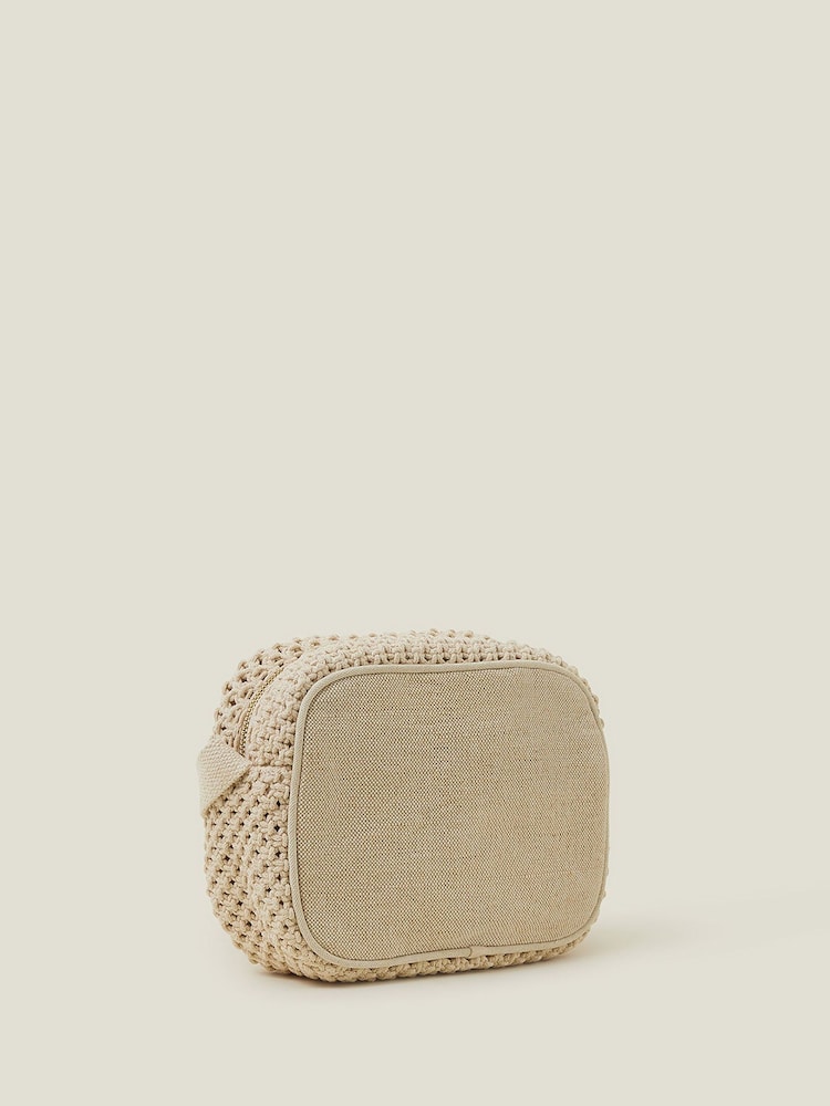 Accessorize Cream Macramé Camera Bag - Image 3 of 3