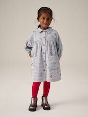 Grey Cherry 100% Cotton Shirt Dress And Tights Set (3mths-8yrs) - Image 1 of 12