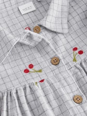 Grey Cherry 100% Cotton Shirt Dress And Tights Set (3mths-8yrs) - Image 11 of 12