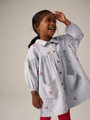 Grey Cherry 100% Cotton Shirt Dress And Tights Set (3mths-8yrs) - Image 4 of 12