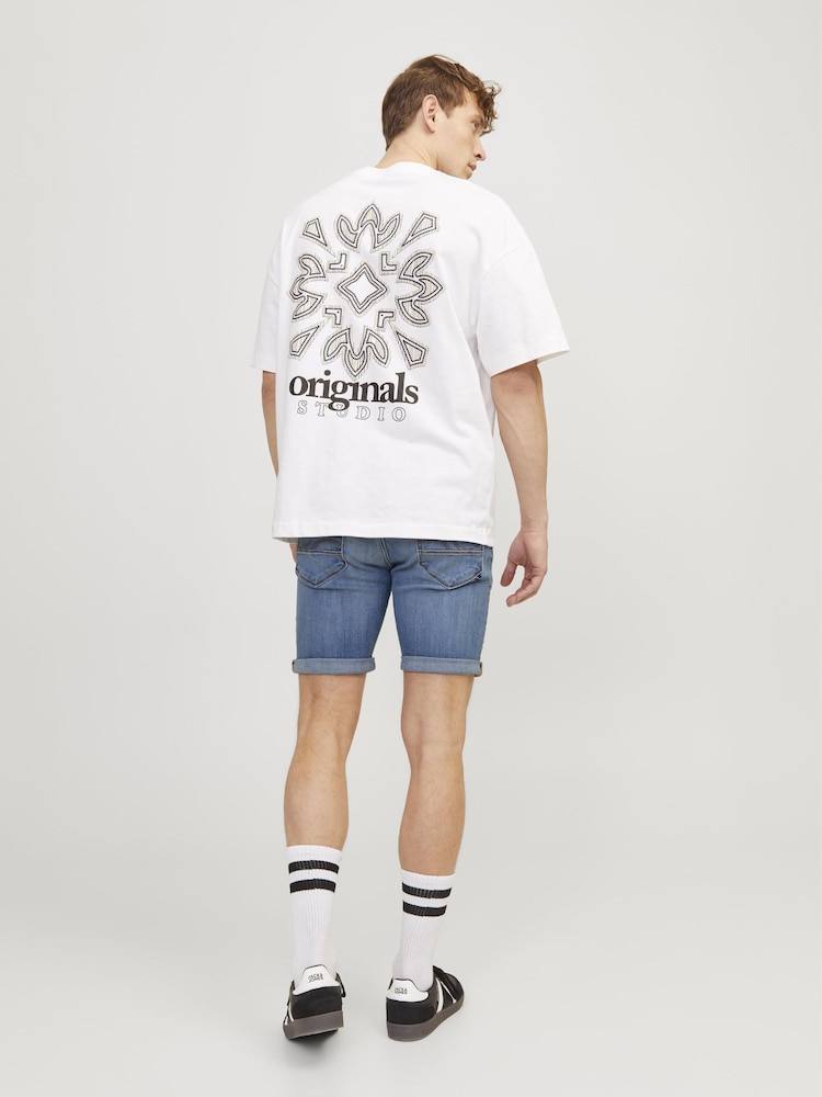Blau - JACK & JONES Slim Fit Rolled Hem Denim Shorts - Bild 2 von 6