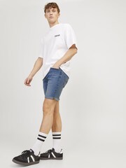 Blau - JACK & JONES Slim Fit Rolled Hem Denim Shorts - Bild 3 von 6