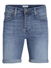 Blau - JACK & JONES Slim Fit Rolled Hem Denim Shorts - Bild 6 von 6