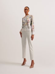 Ted Baker Haylou Scallop Trim High Neck Woven Front Cardigan - Bild 2 von 6