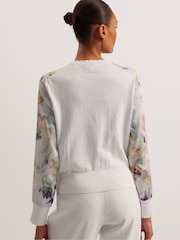 Ted Baker Haylou Scallop Trim High Neck Woven Front Cardigan - Bild 4 von 6