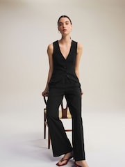 Black Elasticated Back Wide Leg Trousers - Image 2 of 8