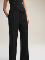 Black Elasticated Back Wide Leg Trousers - Image 3 of 8