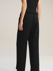 Black Elasticated Back Wide Leg Trousers - Image 4 of 8