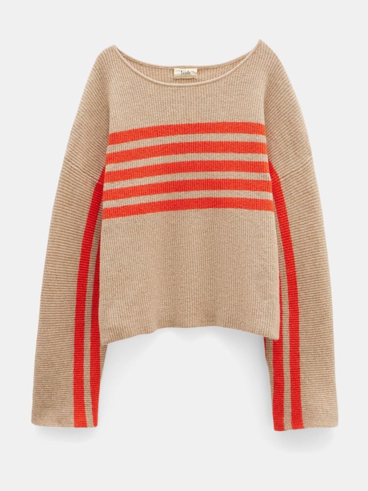 Hush Natural Evan Striped Knitted Jumper - Image 5 of 5 Hush Natural Evan Striped Knitted Jumper - Image 5 of 5