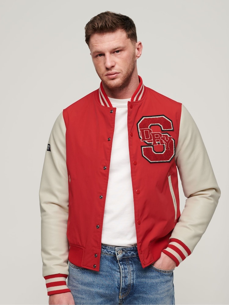 Buy Superdry Red Mascot Varsity Bomber Jacket from Next Hungary