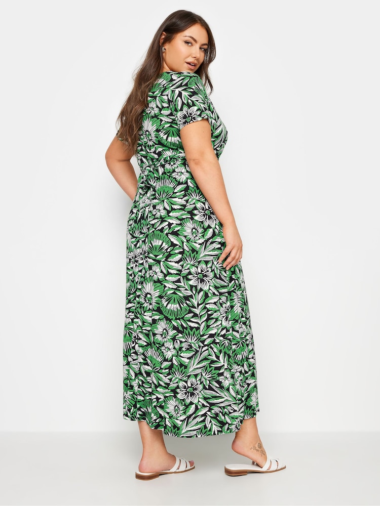 Yours Curve Green Tiered Maxi Dress - Image 2 of 4