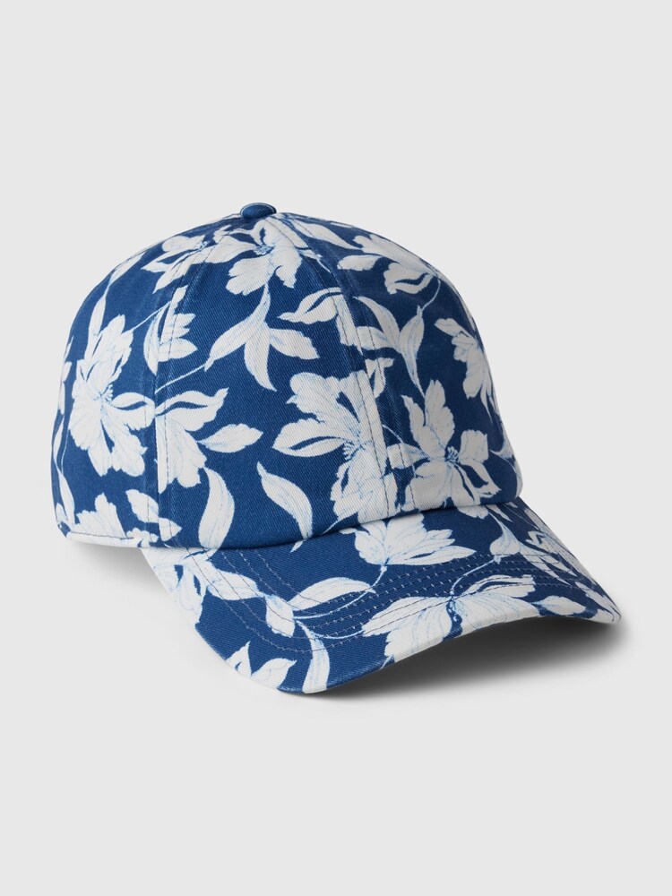 Gap Blue Floral Adult Organic Cotton Washed Baseball Hat - Image 1 of 2