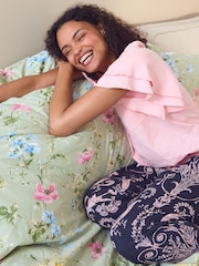 كحلي Josette - طقم بيجامة جيرسيه من القطن 100% من Laura Ashley - صورة 4 من 6