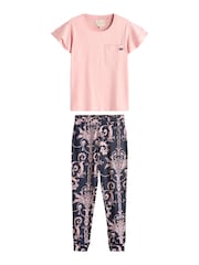 Laura Ashley Navy Josette 100% Cotton Jersey Pyjamas Set - Image 7 of 9