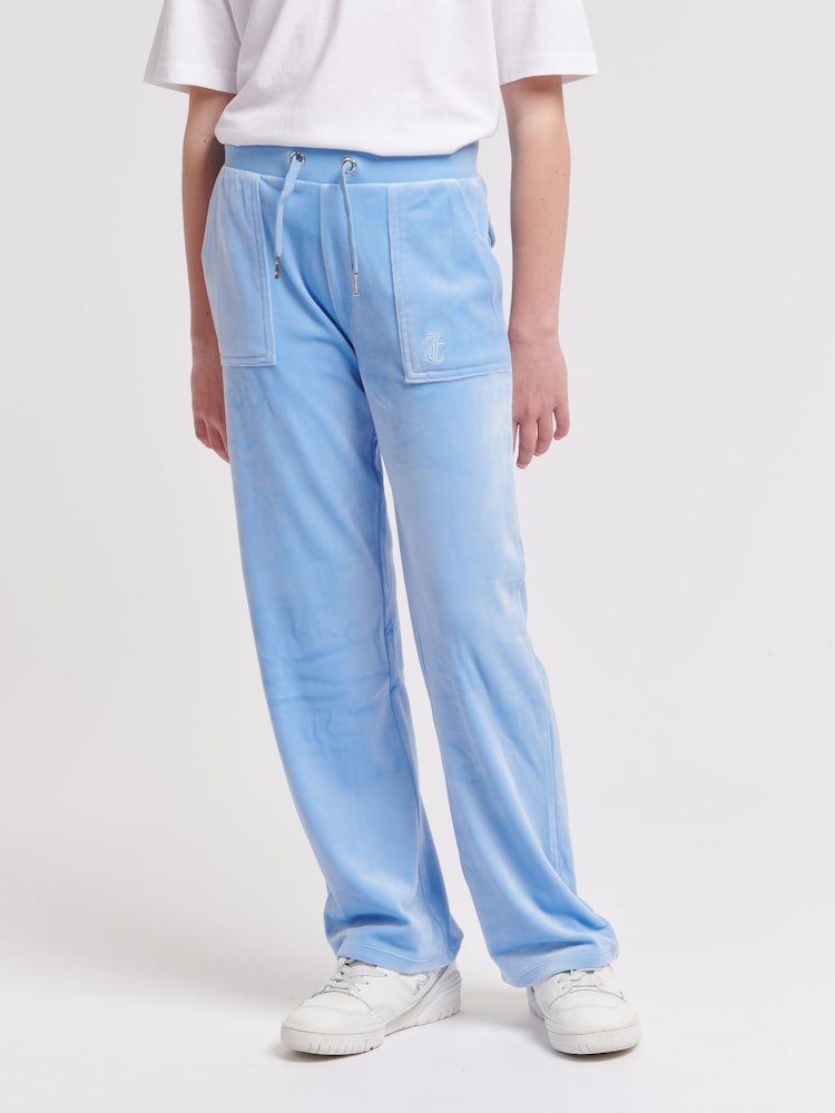 Juicy Couture Light Blue Tonal Wide Leg Joggers - Image 1 of 7 Juicy Couture Light Blue Tonal Wide Leg Joggers - Image 1 of 7