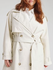Simply Be Cream Premium Maxi Trench Coat - Image 4 of 4
