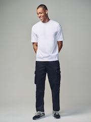 Black Regular Fit Soft Touch Utility Cargo Trousers - Image 2 of 11