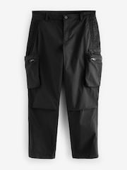 Black Regular Fit Soft Touch Utility Cargo Trousers - Image 7 of 11