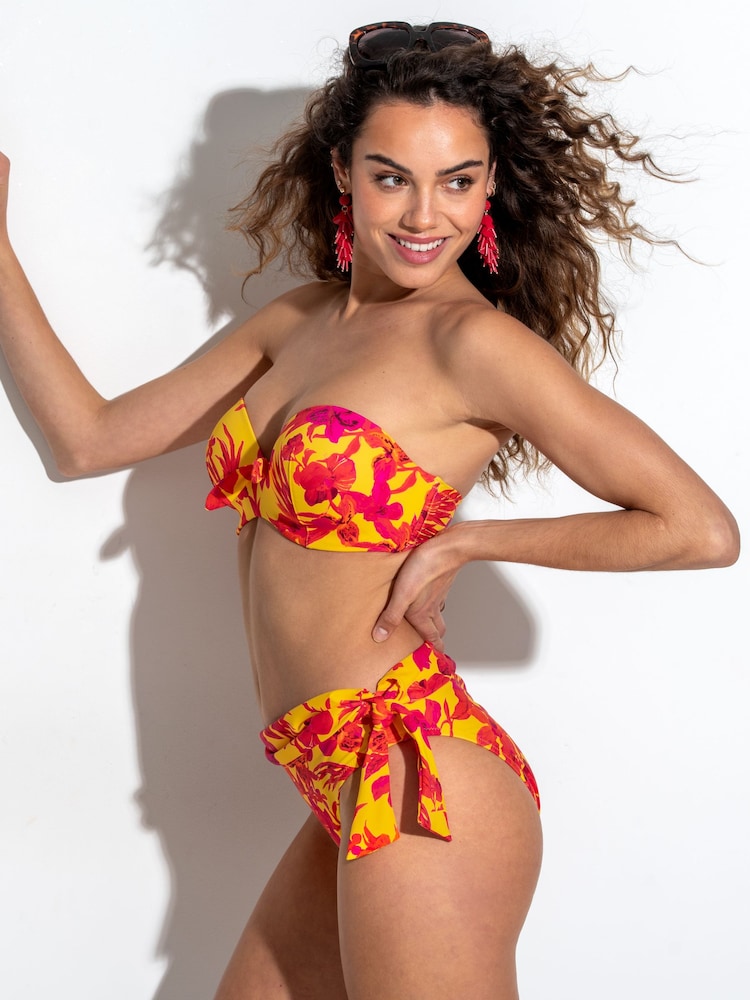 Pour Moi Yellow Roll Top Heatwave Bikini Briefs - Image 2 of 4