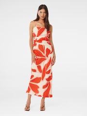 Forever New Red Pure Linen Alana Strappy Midi Dress - Image 3 of 6