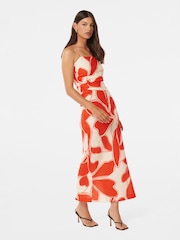Forever New Red Pure Linen Alana Strappy Midi Dress - Image 4 of 6