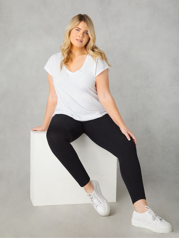 Live Unlimited Black Curve Jersey Regular Length Leggings - Image 1 of 5