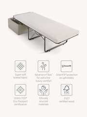 Jay-Be Brushed Twill Smoke Grey Brushed Twill Linen Footstool Bed - Image 3 of 6