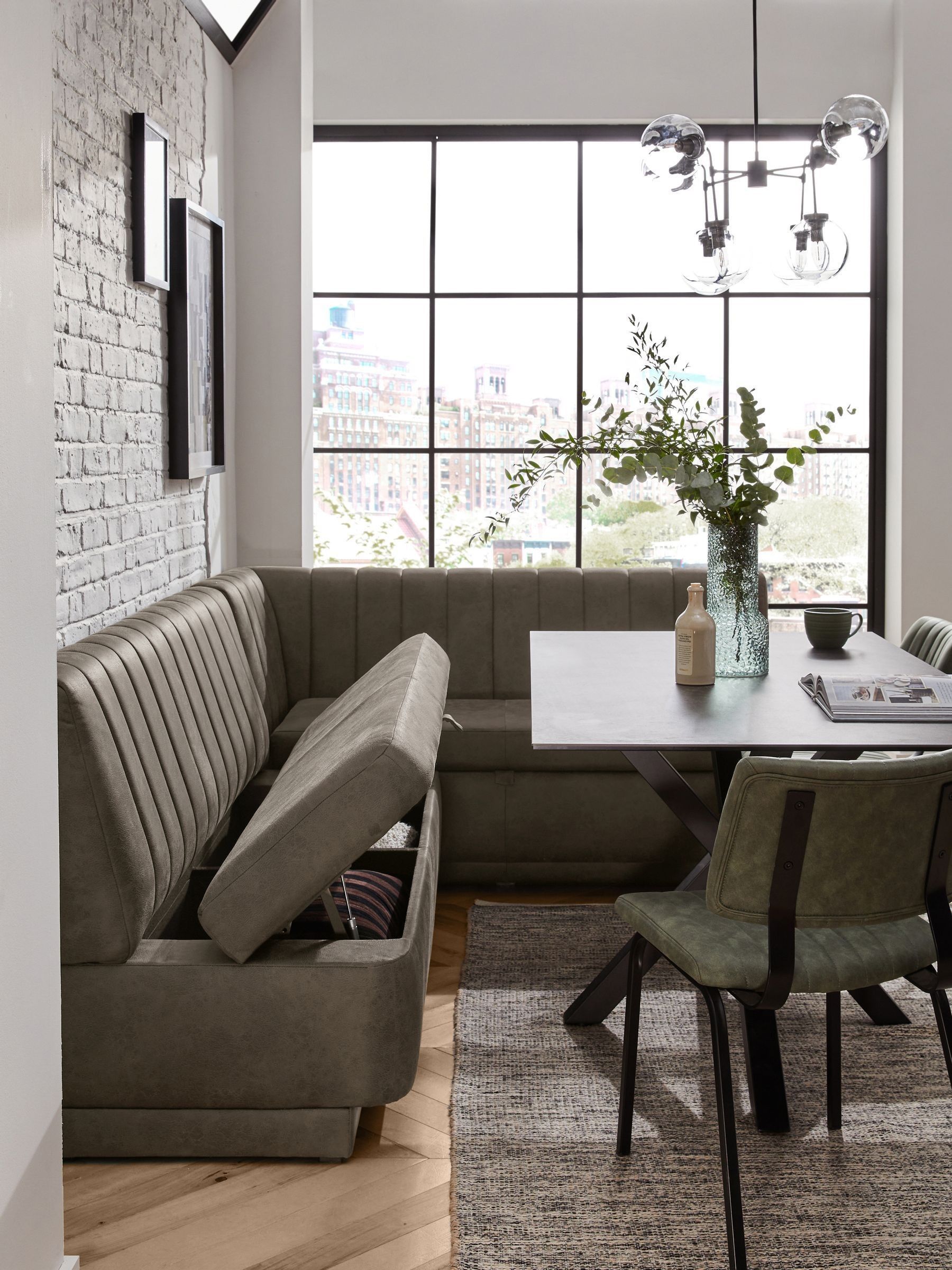 Dining table bench with storage discount