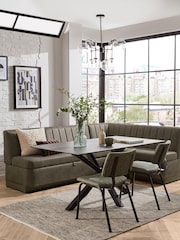 Monza Faux Leather Peppercorn Brown Anderson Storage Right Hand Dining Bench - Image 3 of 9