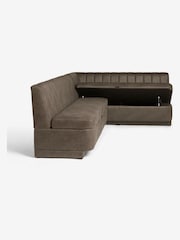 Monza Faux Leather Peppercorn Brown Anderson Storage Right Hand Dining Bench - Image 7 of 9