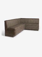 Monza Faux Leather Peppercorn Brown Anderson Storage Right Hand Dining Bench - Image 8 of 9
