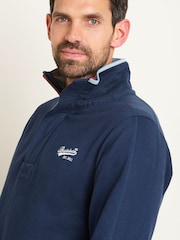 Brakeburn Blue Blue Quarter Zip Sweatshirt - Image 3 of 4