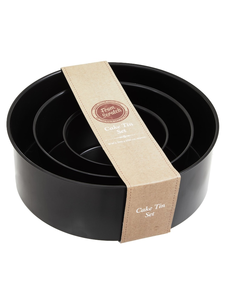 Maison by Premier Black From Scratch Set Of Three Round Cake Tins - Image 1 of 6 Maison by Premier Black From Scratch Set Of Three Round Cake Tins - Image 1 of 6