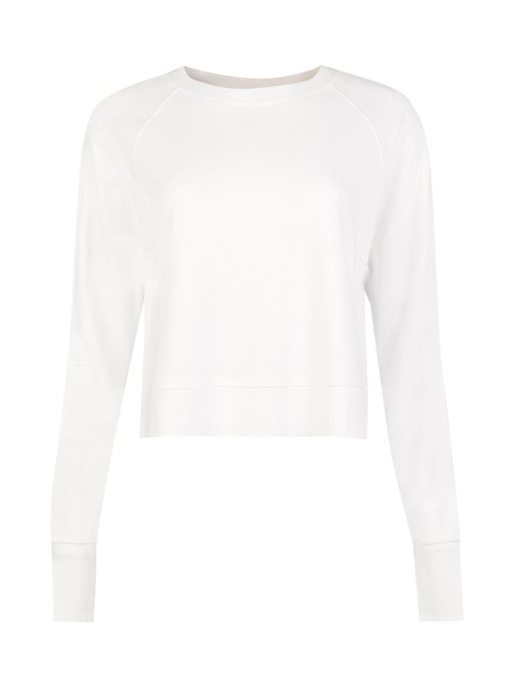 Sweaty Betty Lily White After Class Crop Sweatshirt - Image 6 of 6