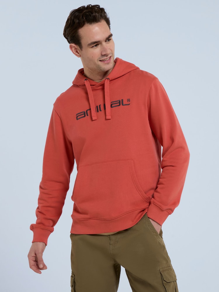 Animal Orange Mens Driver Logo 100% Cotton Hoodie - Image 1 of 6