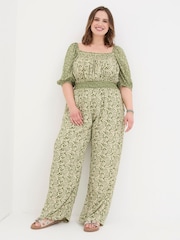 FatFace Eva Green Damask Floral Jumpsuit - Image 3 of 6