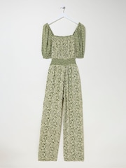 FatFace Eva Green Damask Floral Jumpsuit - Image 6 of 6