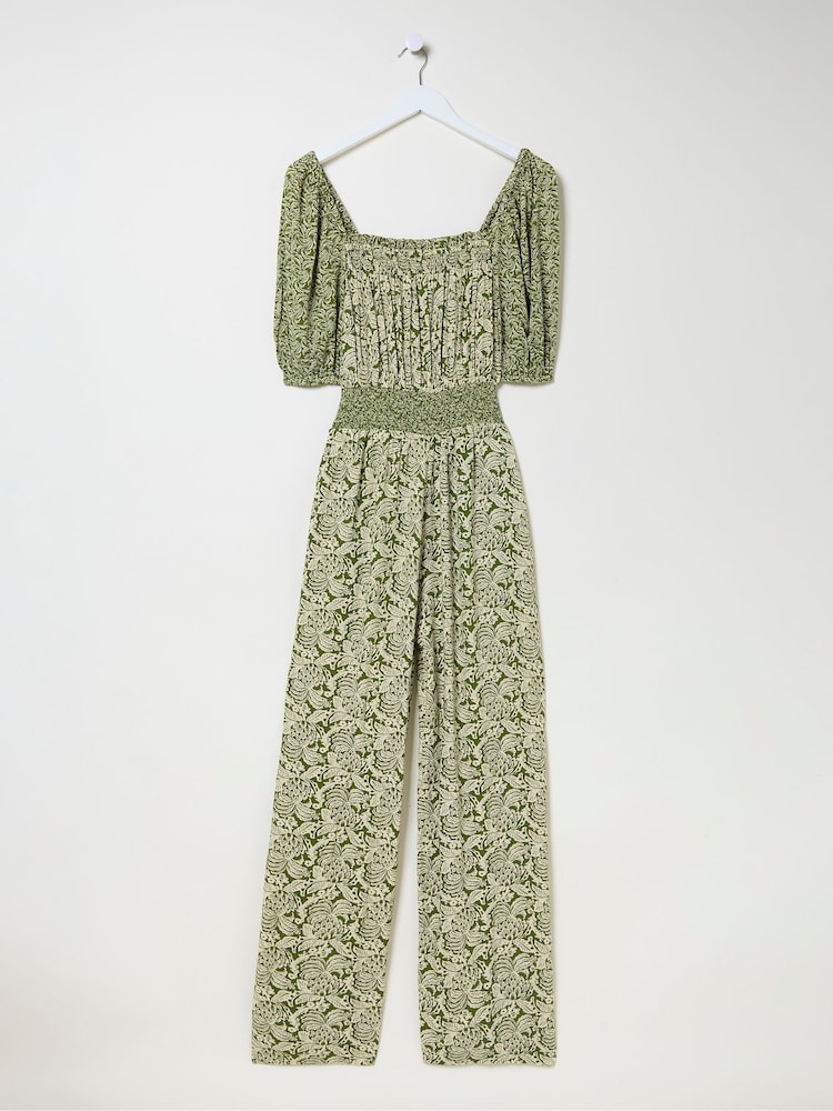 FatFace Eva Green Damask Floral Jumpsuit - Image 6 of 6