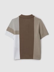 Reiss Camel Multi Charge 9-13 yrs Colourblock Polo Shirt - Image 2 of 3