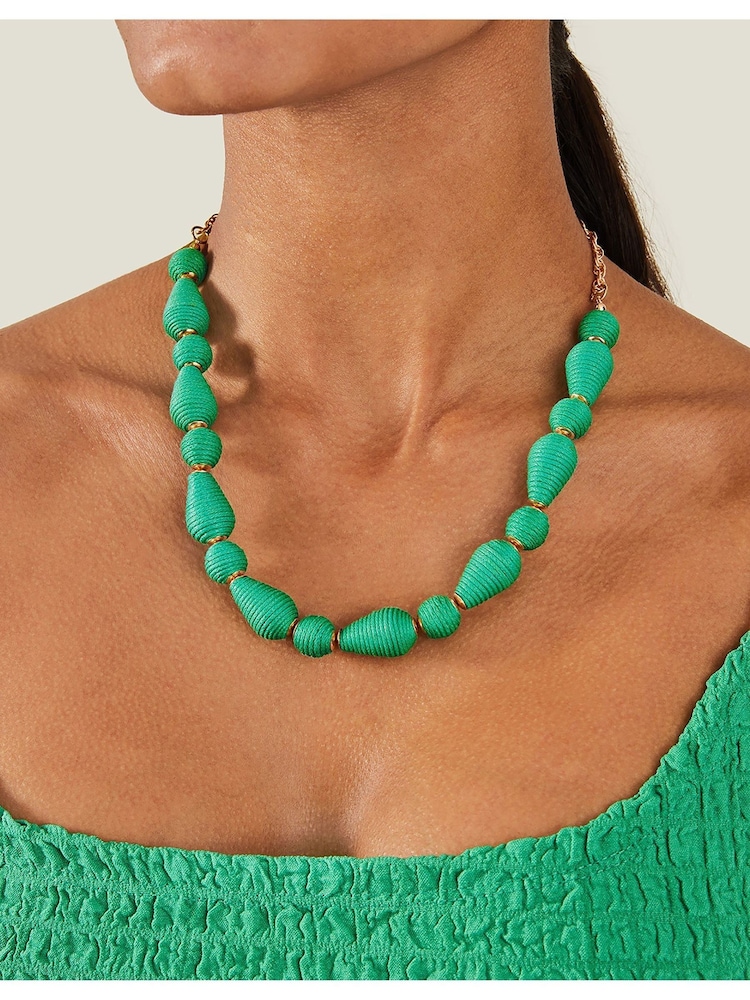 Accessorize Green Wrapped Collar Necklace - Image 3 of 3