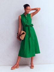 Boden Green Belinda Linen Shirt Dress - Image 1 of 6