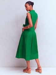 Boden Green Belinda Linen Shirt Dress - Image 3 of 6