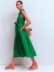 Boden Green Belinda Linen Shirt Dress - Image 4 of 6