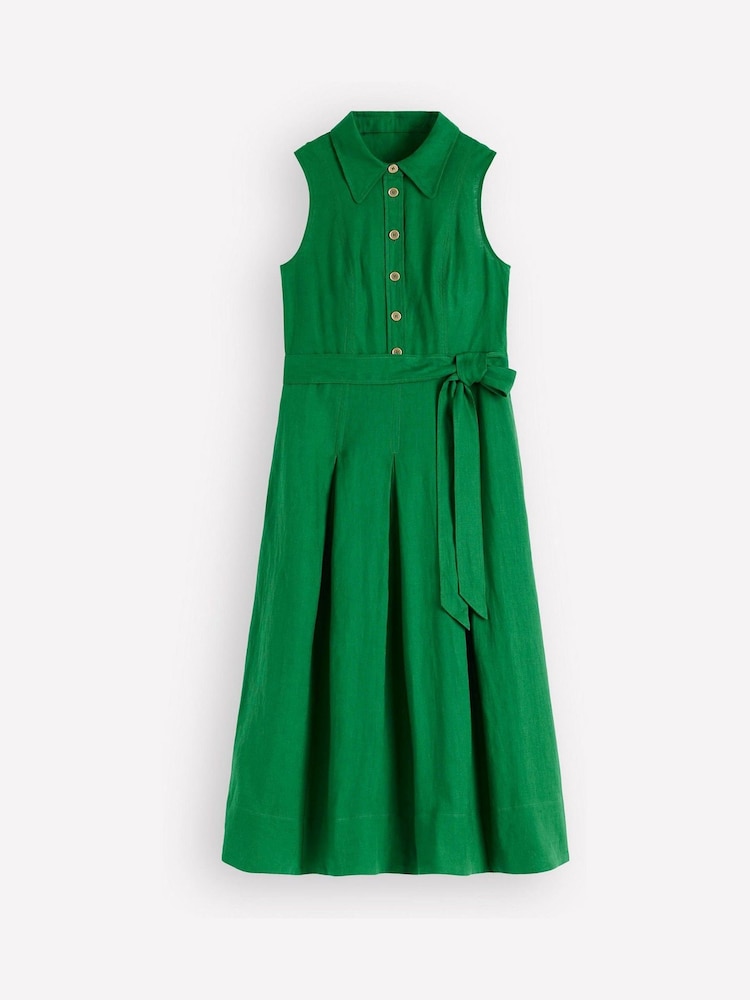 Boden Green Belinda Linen Shirt Dress - Image 6 of 6