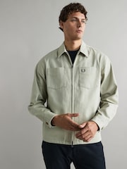 Fred Perry Twill Zip Up Overshirt - Image 1 of 7