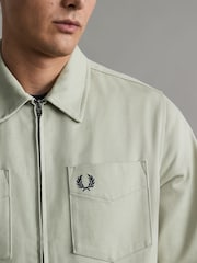 Fred Perry Twill Zip Up Overshirt - Image 4 of 7